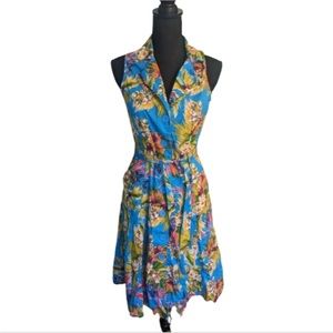 linen tropical dress